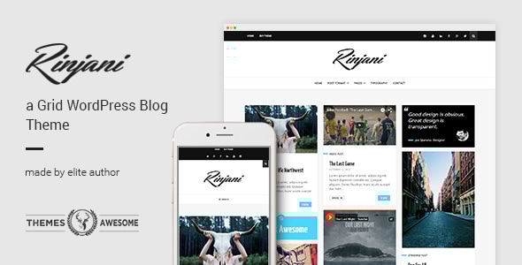 Responsive Grid Blog Theme - Rinjani Logo